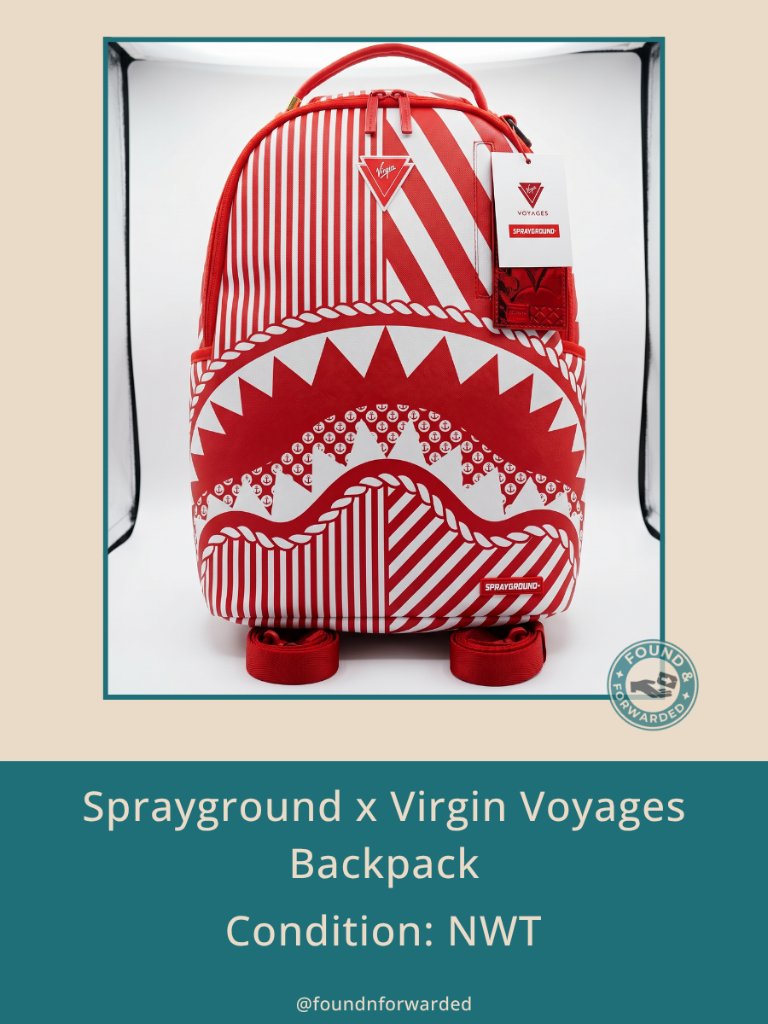 Sprayground X Virgin Voyages Nautical Shark Backpack Nwt Ltd Ed Red